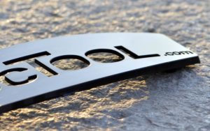 Roctool logo on rock