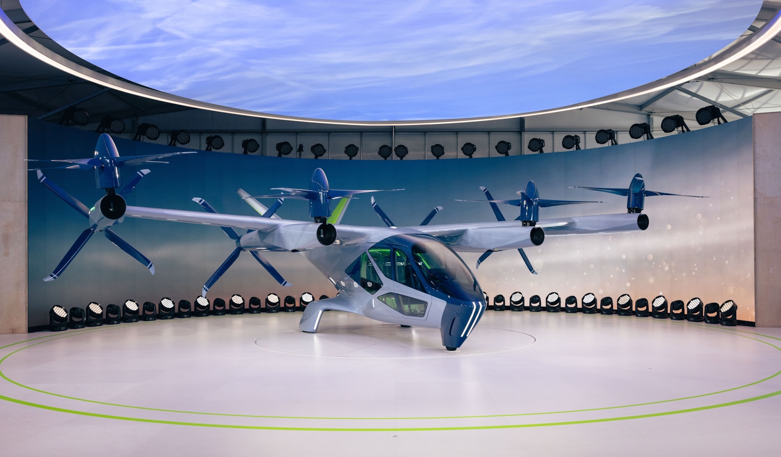 a model of a plane on display in a museum